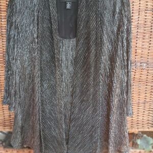 R&M Collection Party vintage 70's top & jacket attached, silver glitter/lined